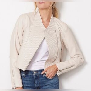 Evereve Blank NYC Women's Cream Faux Leather Jacket - Evereve - Size Small - NWT
